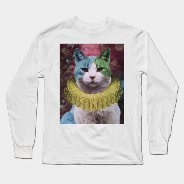 Harlequin Kitty as the Fool Card Long Sleeve T-Shirt by Loveday101